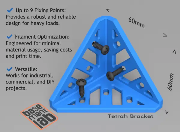TETRAHEDRAL MOUNTING BRACKET - Sturdy - Up to 9 Points Fixing Bracket