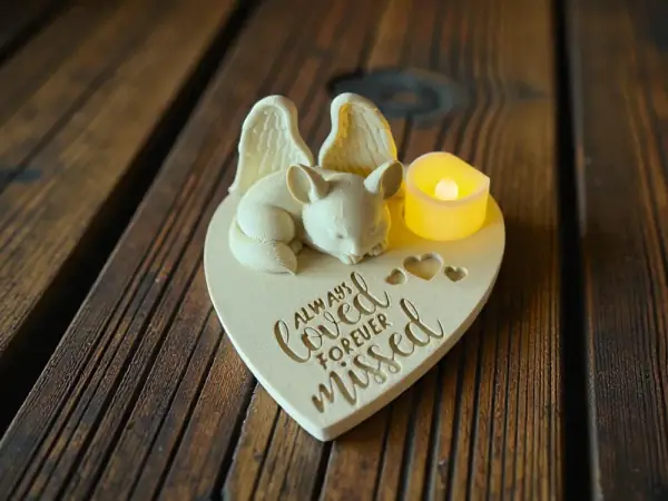 Angel Chinchilla Memorial Statue - Always Loved Forever Missed