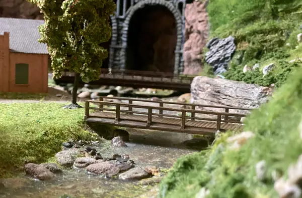 Wooden Bridge for Model Railway in H0 1:87