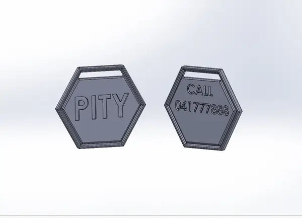 Hexagonal Pet Tag (Editable text)