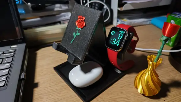 Phone stand with apple watch charger watch stand