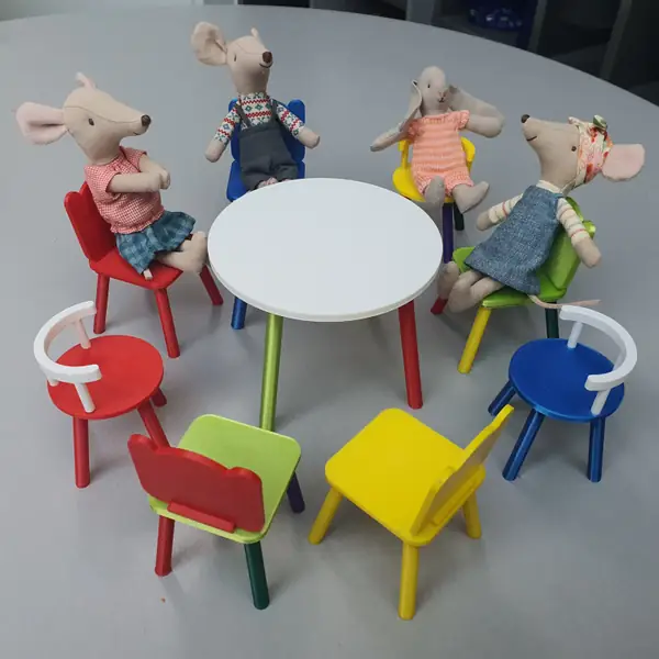 Table and chair for doll