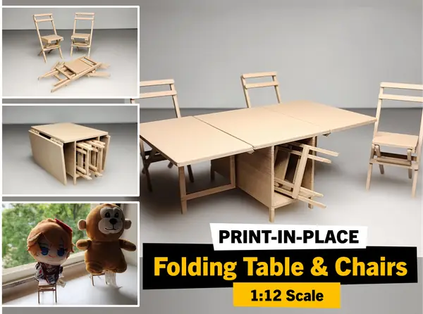 Drop Leaf Dining Table with Folding Chairs