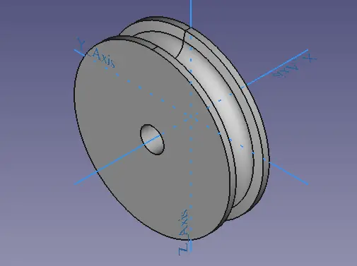 Rope pulley parametric (FreeCAD File)