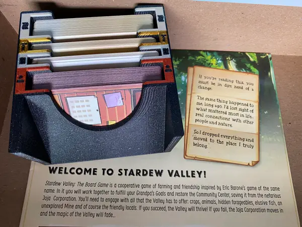 Stardew Valley Board Game Insert (Multi Color): Villager, Mail, Map and Level Card Holder