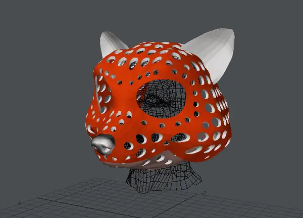 Fursuit-head base - version 74 - cartoon red panda
