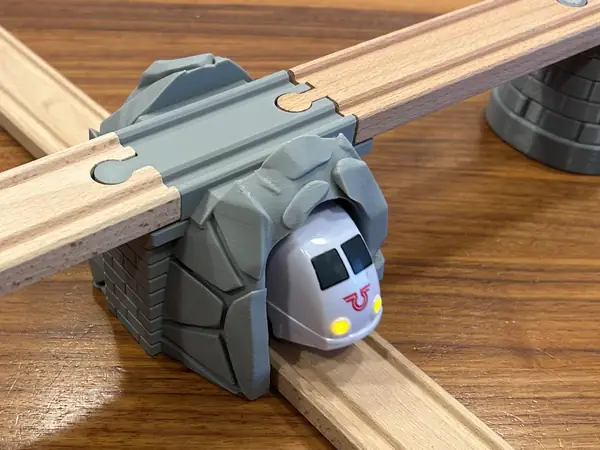 Train tunnel with overpass