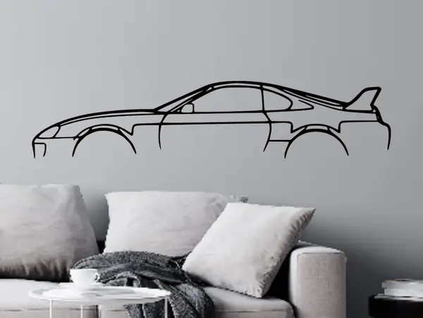 Toyota Supra Mk4 Silhouette Wall Art