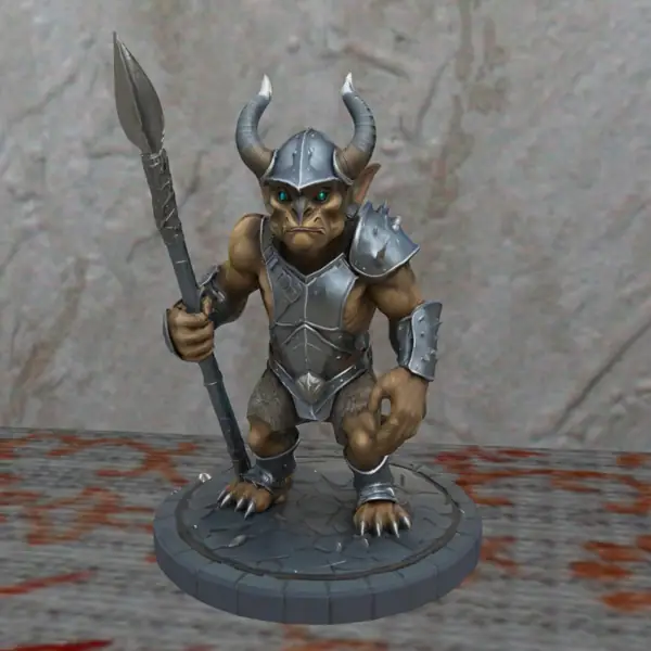 DnD Miniature Humanuid Goblin warrier Nosuport FDM/SLA