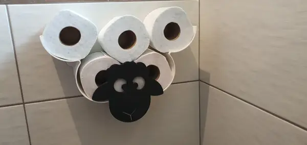 Sheep Toilet Paper Holder - double tape hold
