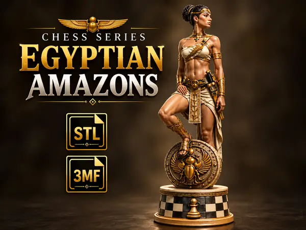 Egyptian Amazons – Amazon Pawn Chess Piece STL