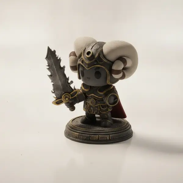 Chibi Anime Knight Girl With Oversized Greatsword Bigger Than Her Body Figurine 3D Printable