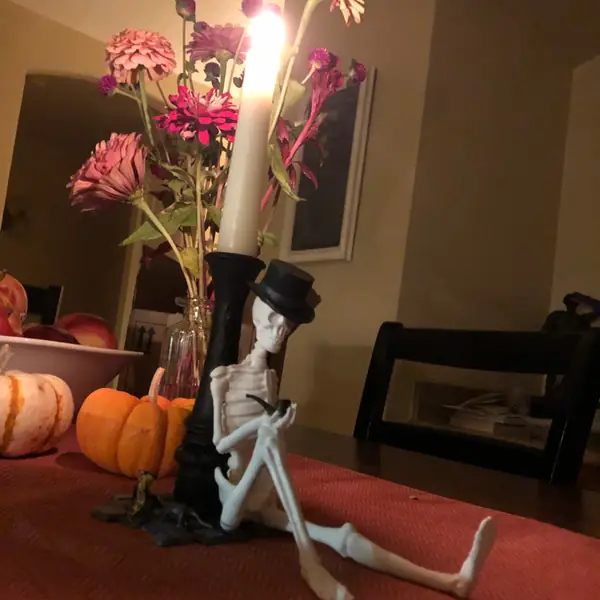 Skeleton Tramp Candlestick