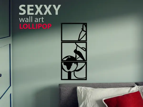 Sexy Lollipop kiss wall art
