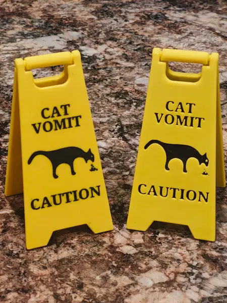 Cat Vomit Caution Sign (V2 Better Hinge)