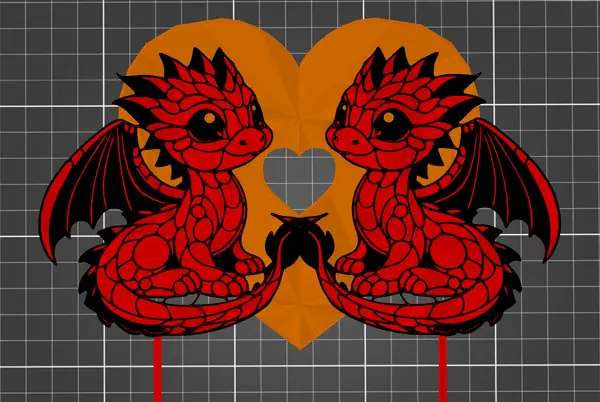 Cake toppers: Two baby dragons for twins (three colours)