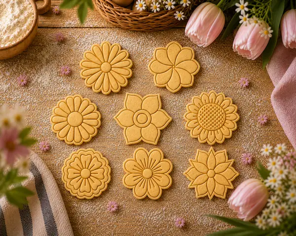 "Flowers" Cookie Cutter + Stamp set (8 models)