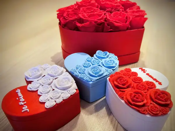 Customizable Heart Box with Roses (Jewelry & Gift Box). UPDATED!