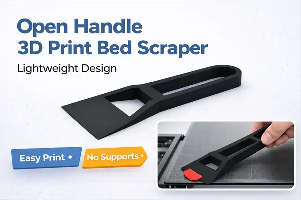 Slim Bed Scraper for 3D Printer Build Plates