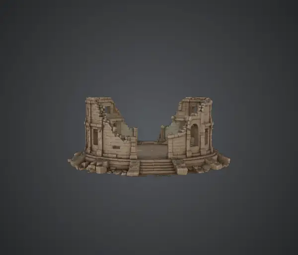 Ruined Stone Arena – Broken Temple Terrain Base