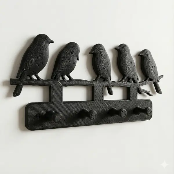 Birds Key Holder – 5 Bird Wall Mounted Key Rack